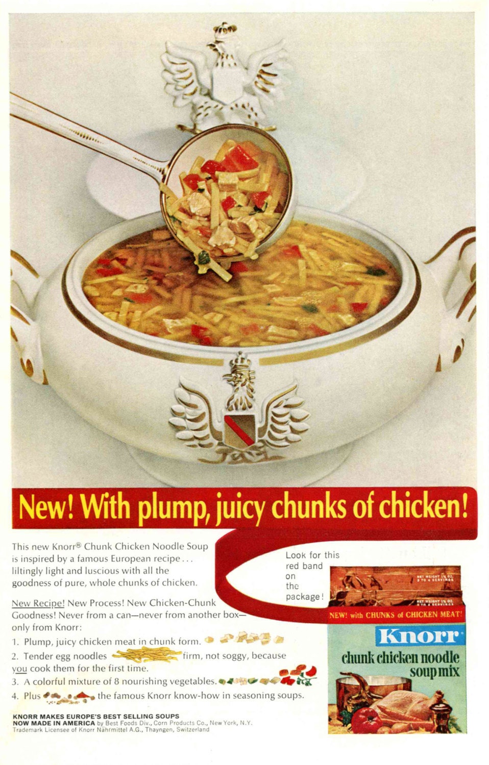 1964 Knorr Chicken Noodle Soup Color Print AD / Makes Europe's best ...