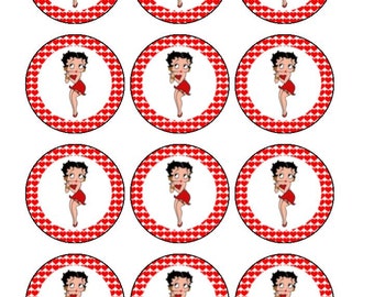 Instant download, Print your own. Paper Cupcake Toppers, Tags, Stickers ...