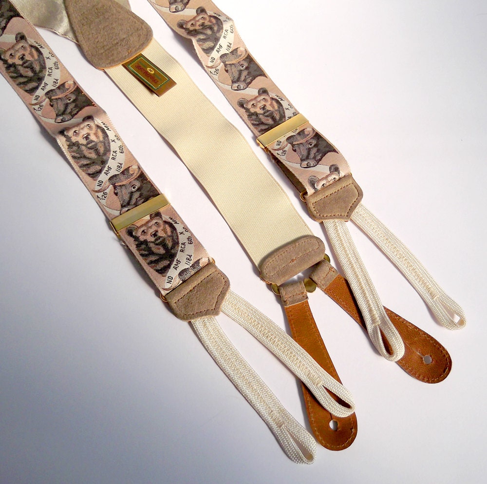 Vintage Trafalgar Limited Edition Braces, Stock Market, Button