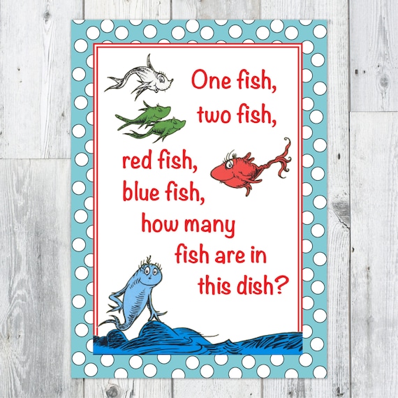 Dr. Seuss Party Game Number of Fish Guessing Game Printable