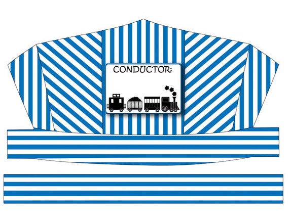 DIGITAL DOWNLOAD Train Conductor s Hat Printable