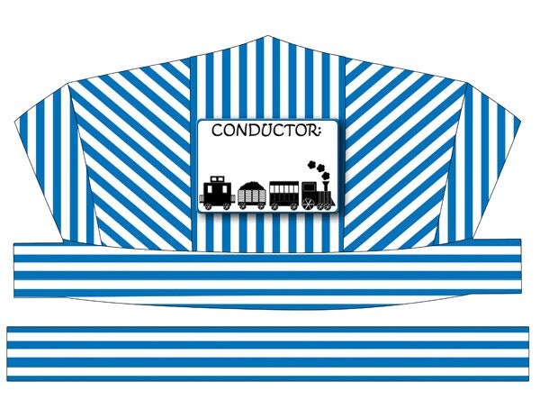 DIGITAL DOWNLOAD Train Conductor #39 s Hat Printable