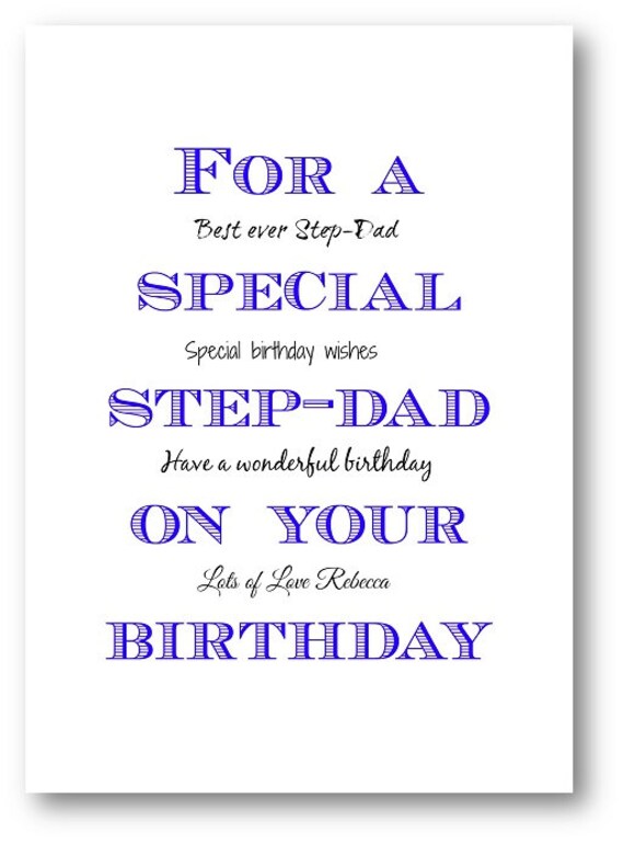 Personalised Step Dad Birthday Card By Personalisedcards4u