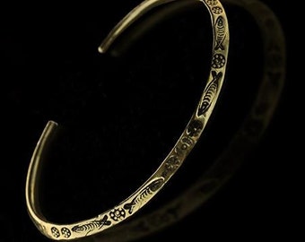 Beautiful Tribal Brass Bracelet - Tribal Jewelry - Ethnic Jewelry - Unisex Jewelry - Native American Jewelry - Indian Jewelry
