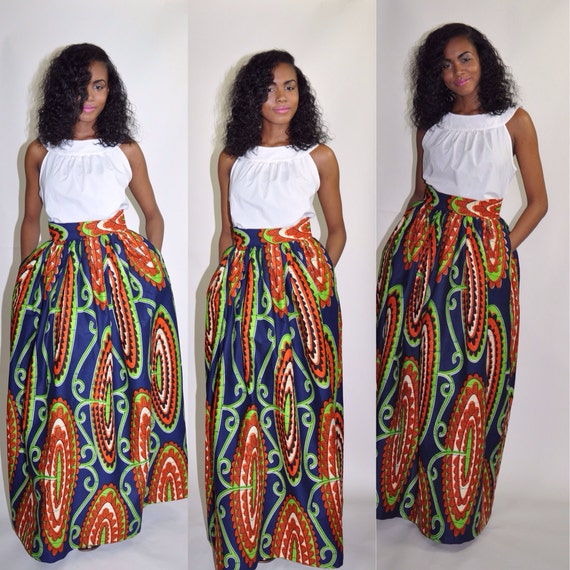 African Print Maxi Skirt-  The Mel Maxi