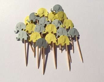 10 cardboard elephant cake toppers, perfect for baby showers and first birthday parties!