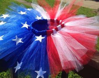 Red, white, and blue tutu with stars, 4th of july tutu, memorial day ...