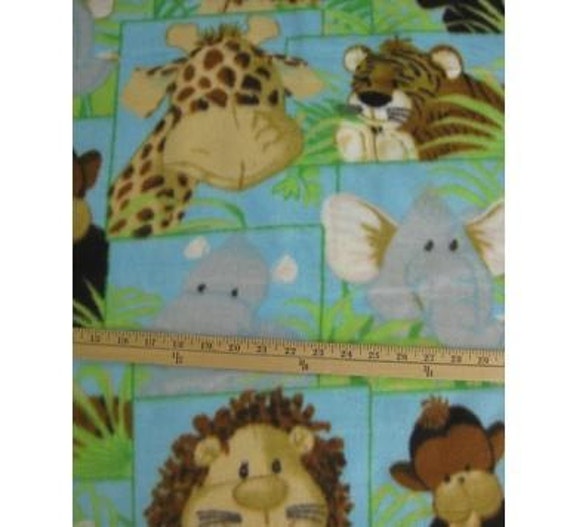 Jungle Baby Fleece Fabric By The Yard by ReneesChoiceFabrics