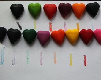 Heart shaped crayons