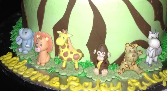 JUNGLE CAKE TOPPERS Jungle Baby Shower by CakeToppersBoutique