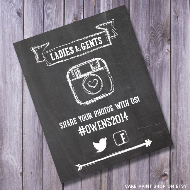 Instagram Wedding Sign Chalkboard Instagram Sign Chalkboard 