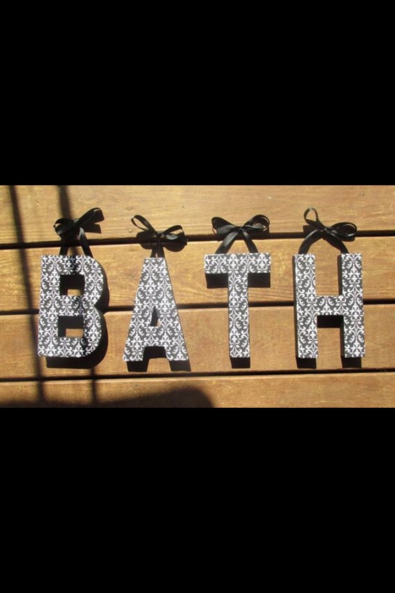 Damask Bathroom Letters by LilysLettersandGifts on Etsy