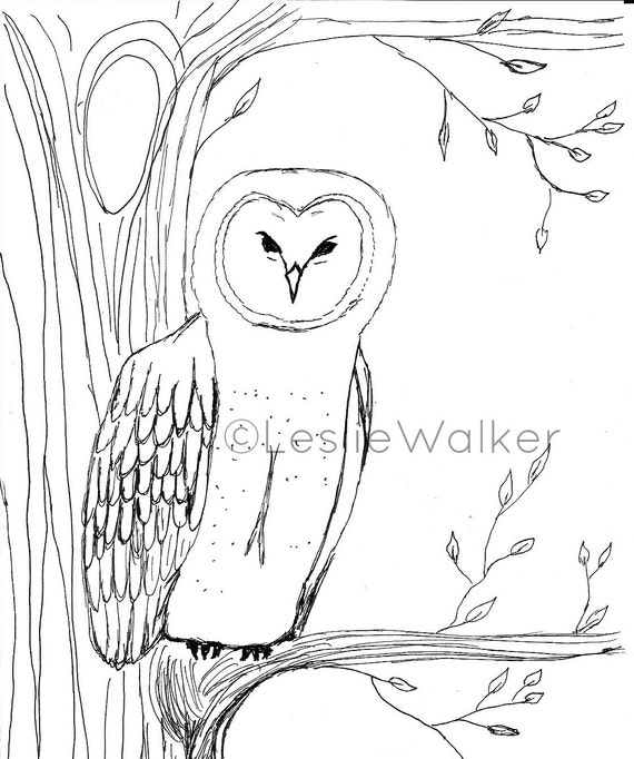 Items similar to Owl in Tree Coloring Page Digital Download on Etsy