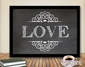 Love Art Print,Printable Art Wall Decor,Chalkboard Print,Instant Download,Valentines Day Print,Printable Chalkboard,Diy Pdf,Nursery Wall Art Il_170x135