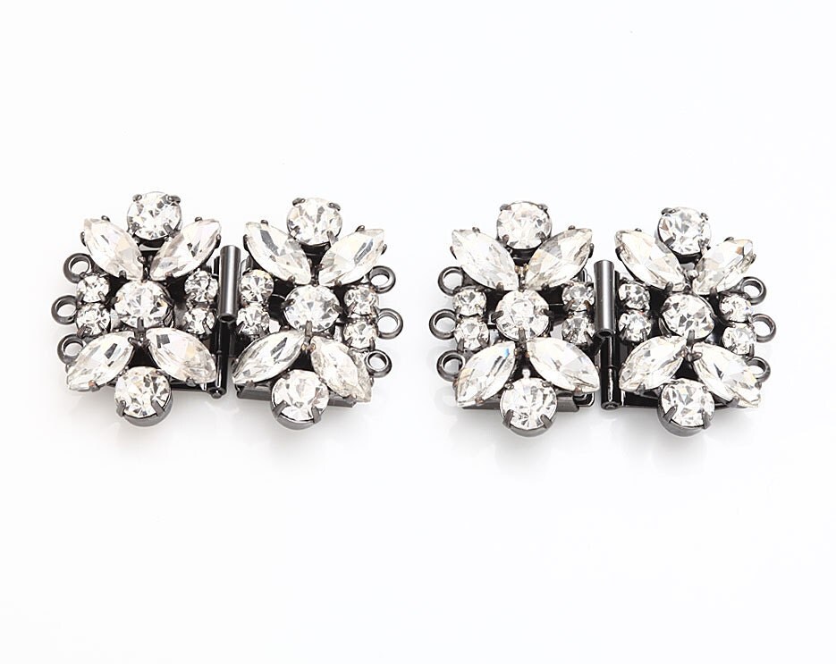 Crystal Stone Connector Parallel Prong by DesignInYourHeart