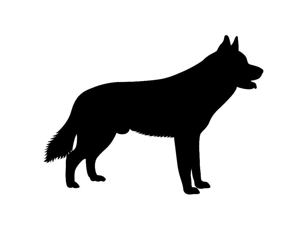 Download Siberian Husky v3 Dog Breed Silhouette Custom Die Cut Vinyl