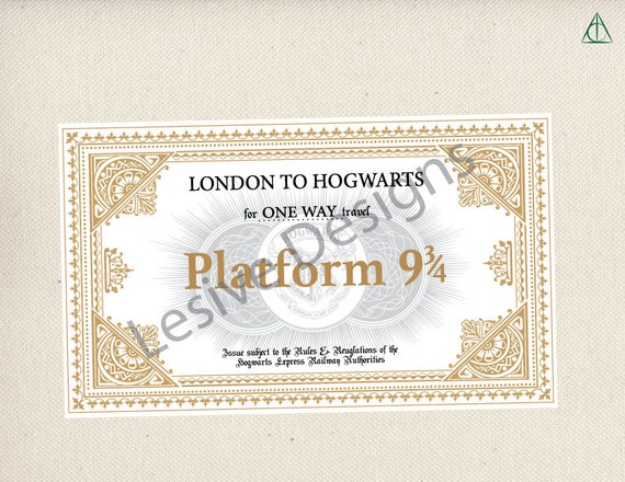 Custom Printable Hogwarts Express Ticket.