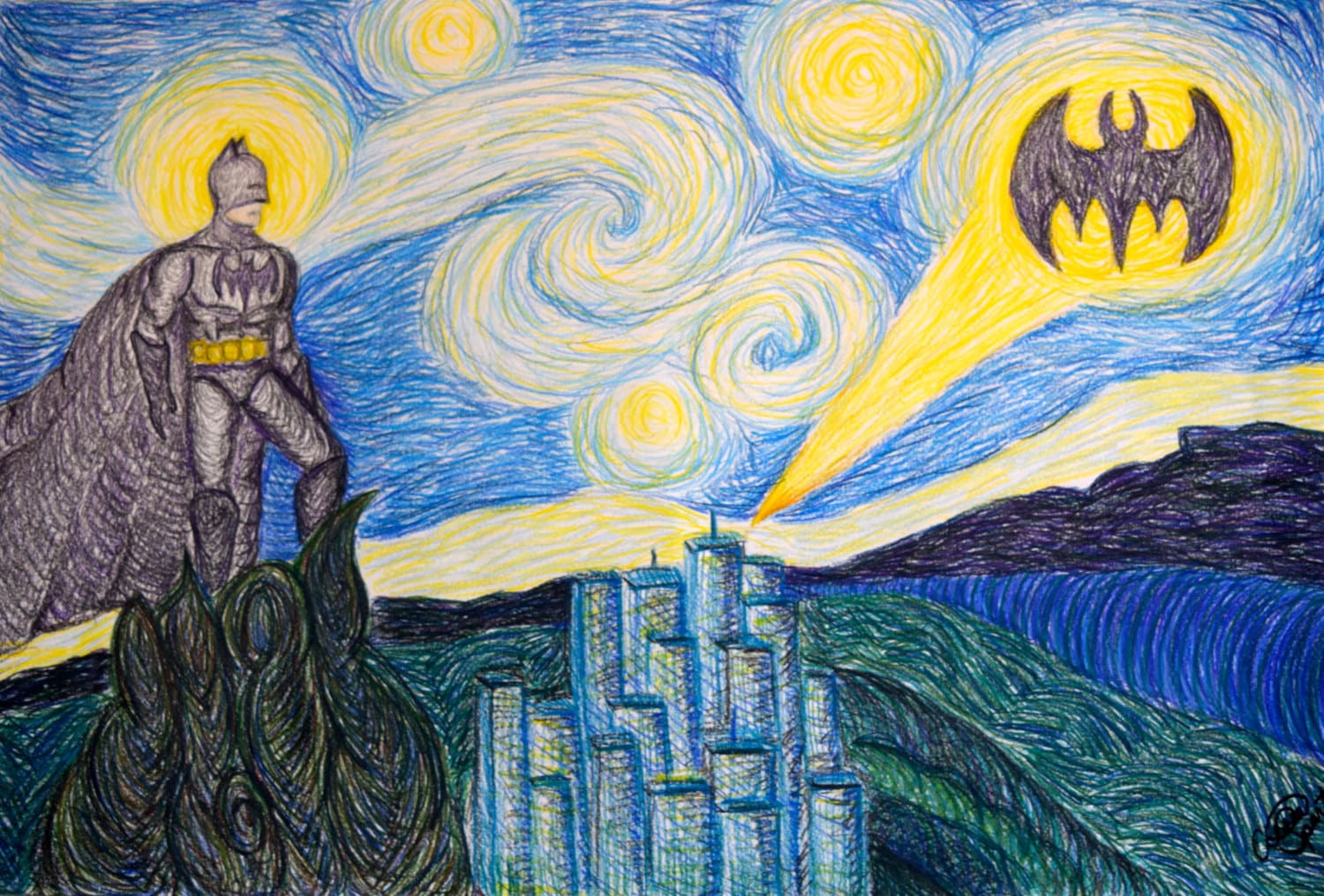 Starry Night Batman Poster 1989