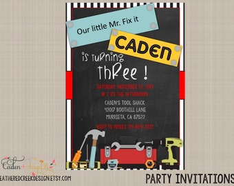 Tool Themed Birthday Party Invitations 7