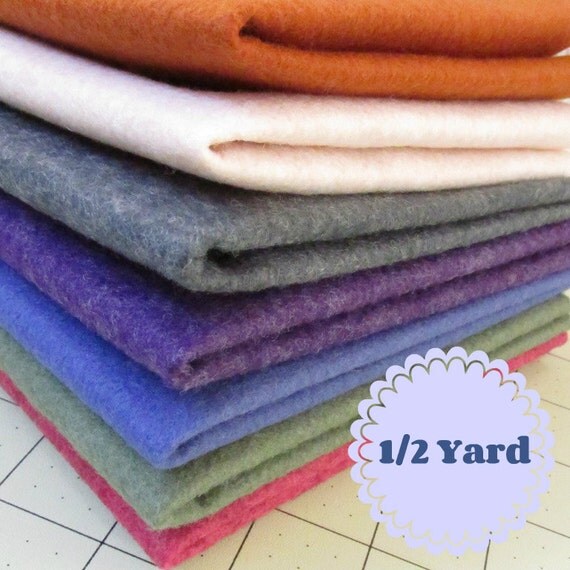 1/2 Yard Merino Wool blend Felt 35 Wool Cut to order You