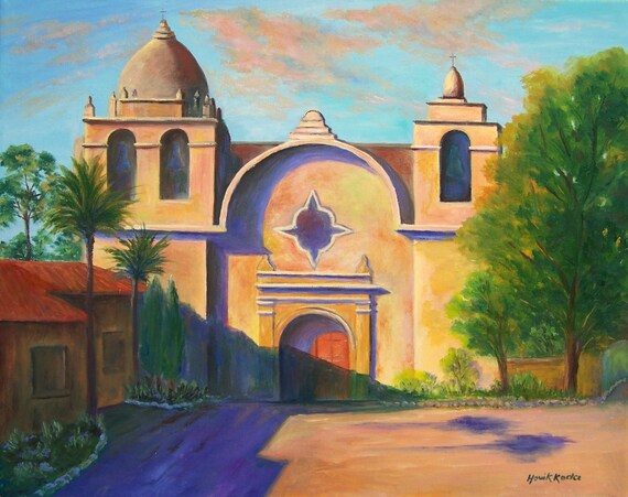 Carmel Mission Original Oil on Canvas by Hoviksgallery on Etsy