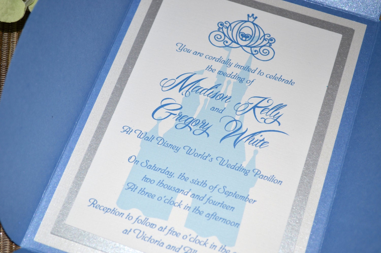 Fairy Tale Wedding Invitations Cinderella, Petal Fold