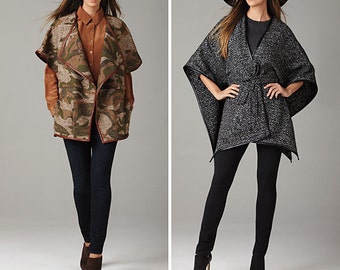 Simplicity Sewing Pattern 1281 Misses' Loose-Fitting Jackets In Two Lengths, Cape With Belt and Capelet