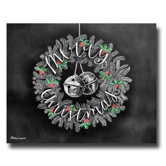 Christmas Art Christmas Wreath Merry Christmas Sign Merry