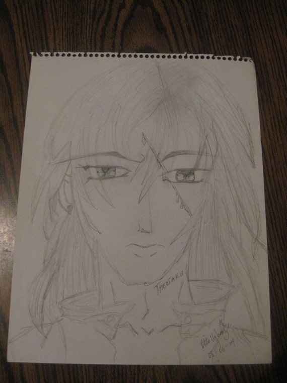 Pencil & Pen Art Drawing Of Anime Male