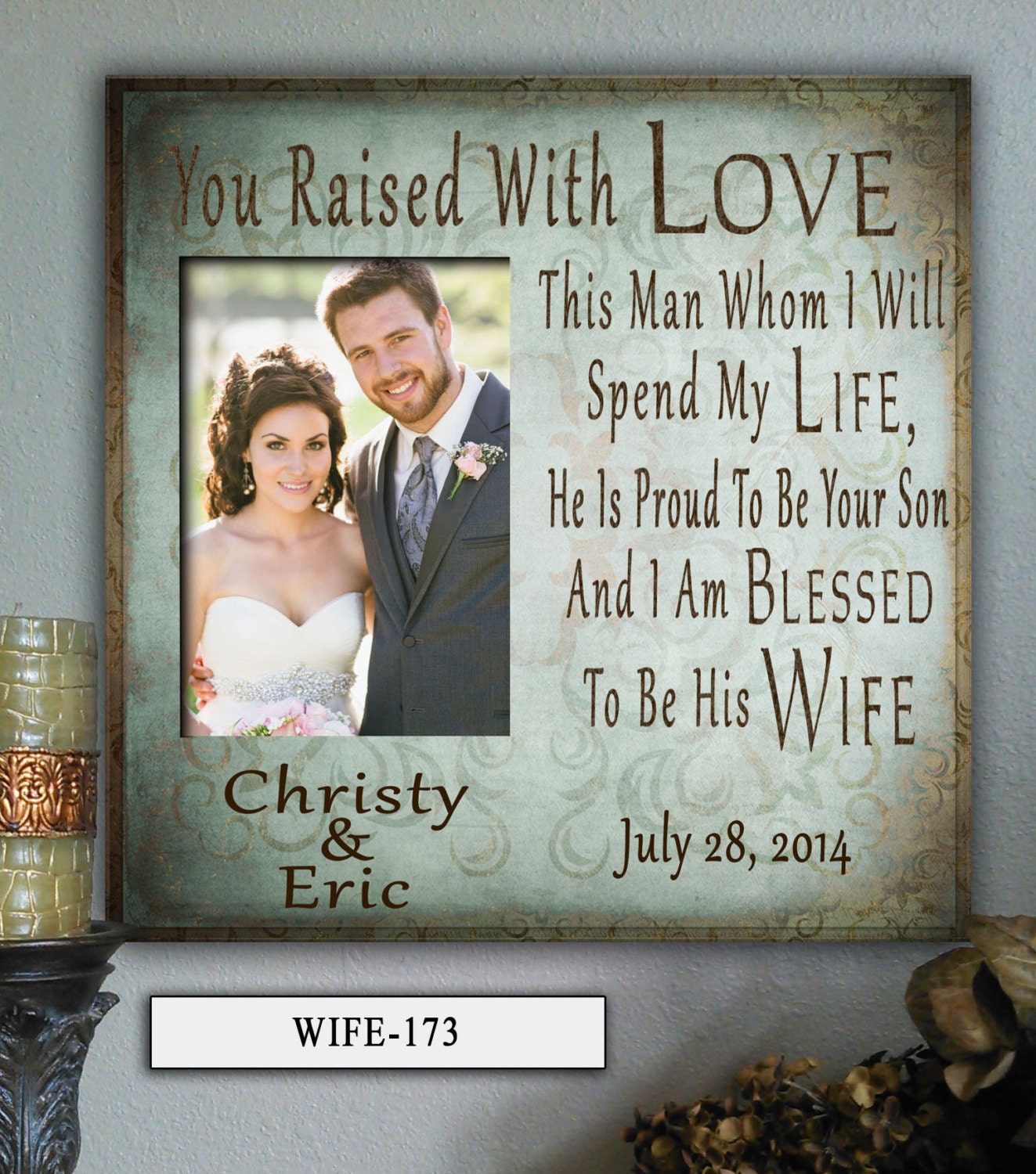 WIFE Wedding Gift for Couple Wedding Gift by PhotoFrameCompany