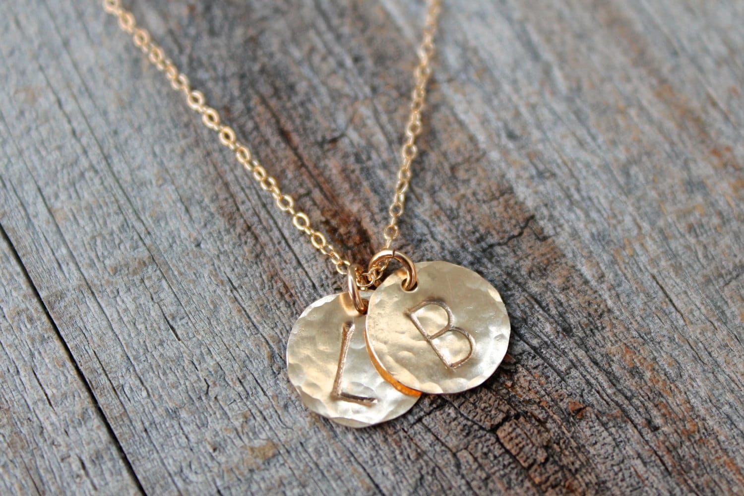 Mom Necklace / Children's Initial Necklace / Gold Disc