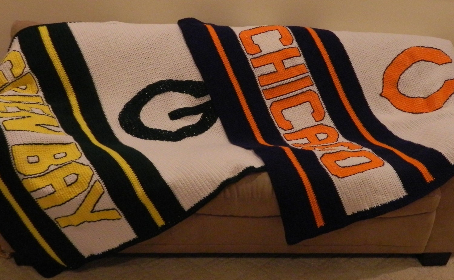 Crochet Blanket Team Sports College Customized Large