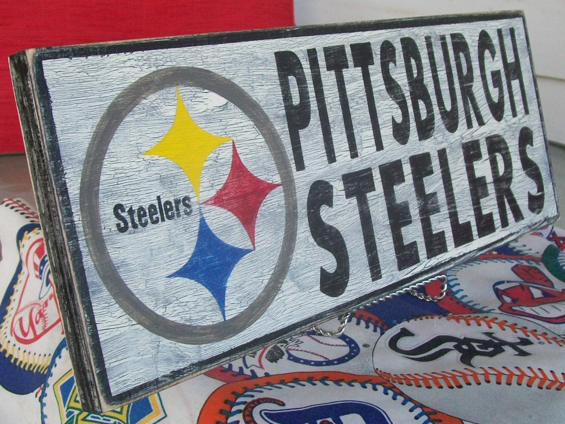 Pittsburgh Steelers wall sign 6 1/2 x 17