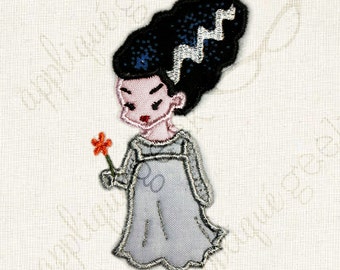 Bride of Frankenstein Applique Embroidery Design
