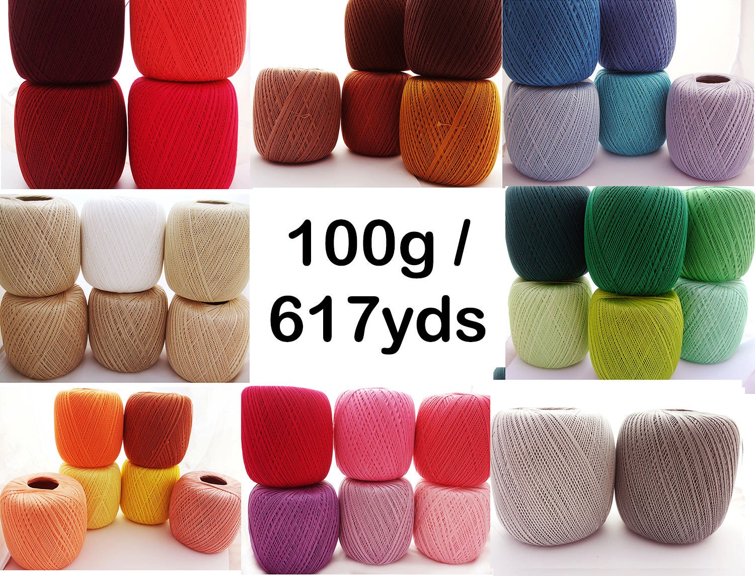 crochet cotton thread size 10 100g x 616yds 3ply by Fiscraftland