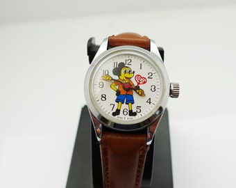 Mickey Mouse Gemex (Jason) 1970's Hong Kong 1 Jewel Ladies Manual Watch