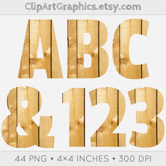 Digital Wood Alphabet Clip Art Wood Letter by ClipArtGraphics