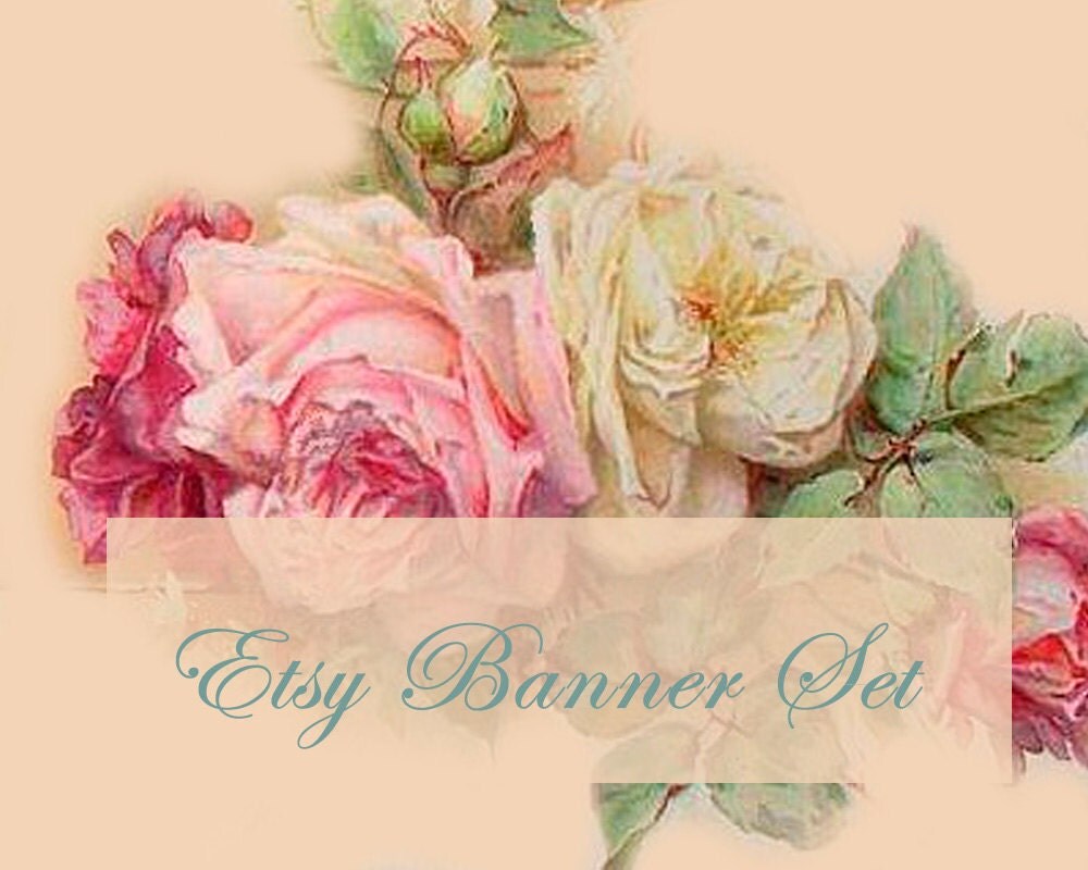 etsy shop banner shabby chic rose instant download pemade etsy shop banner shabby chic rose instant download pemade