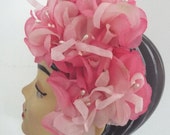 VINTAGE Ladies Hat  1950's  Pinks Tulles pearl seed heads perfect condition one size