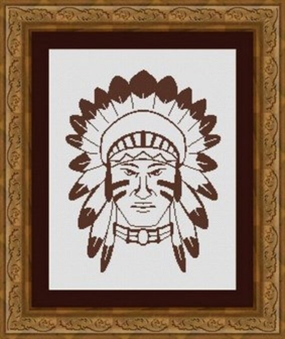 AMERICAN NATIVE / indienCounted cross stitch pattern /grille