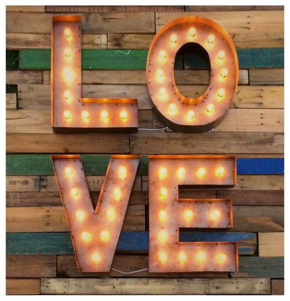 18" Marquee LOVE sign...Custom steel love sign, Light up love sign, Marquee sign, letters with lights