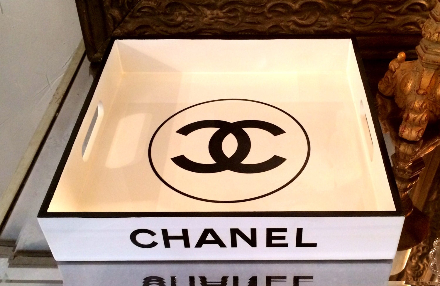 CHANEL Lacquer Serving Tray Replica Chanel by CremedelaCremebyJ