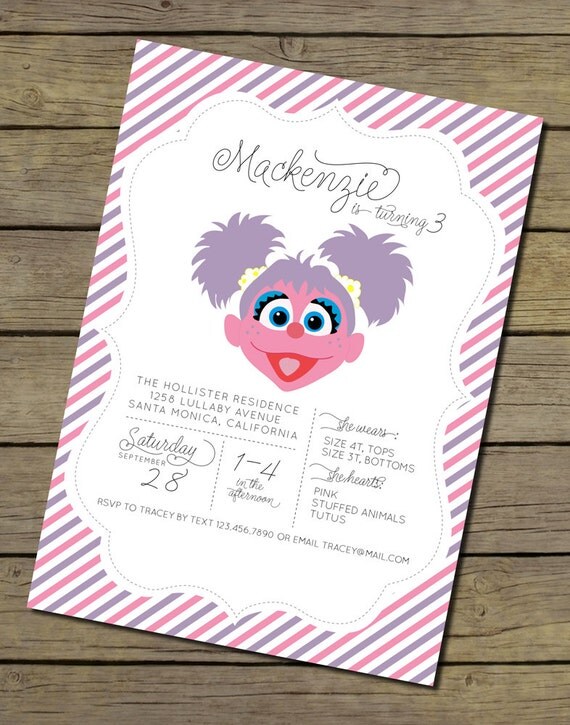 Items Similar To Abby Cadabby Invitation Sesame Street Invitation