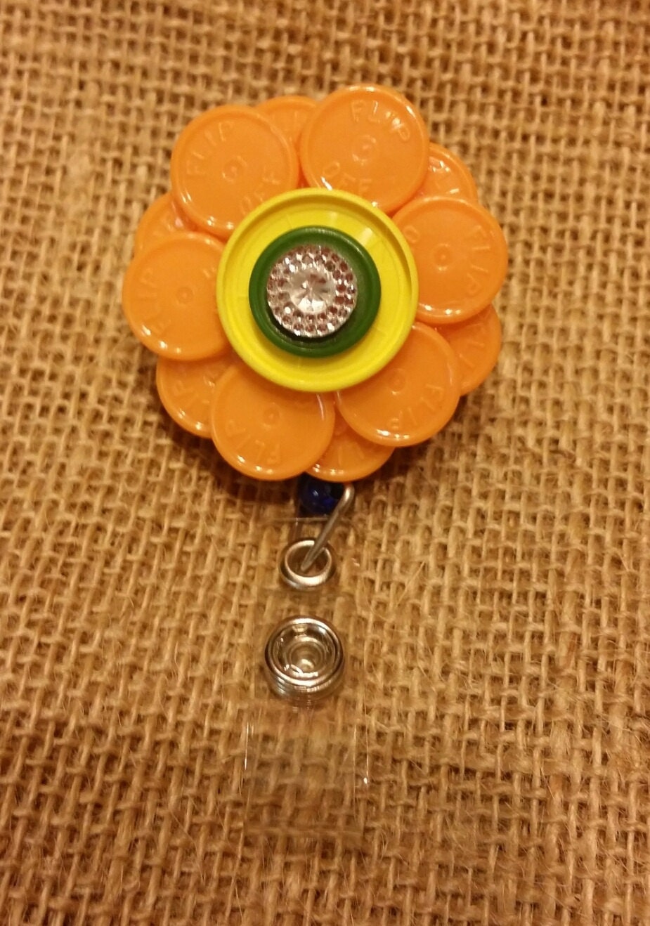 Flower ID badge holder retractable ID holder flip top vial