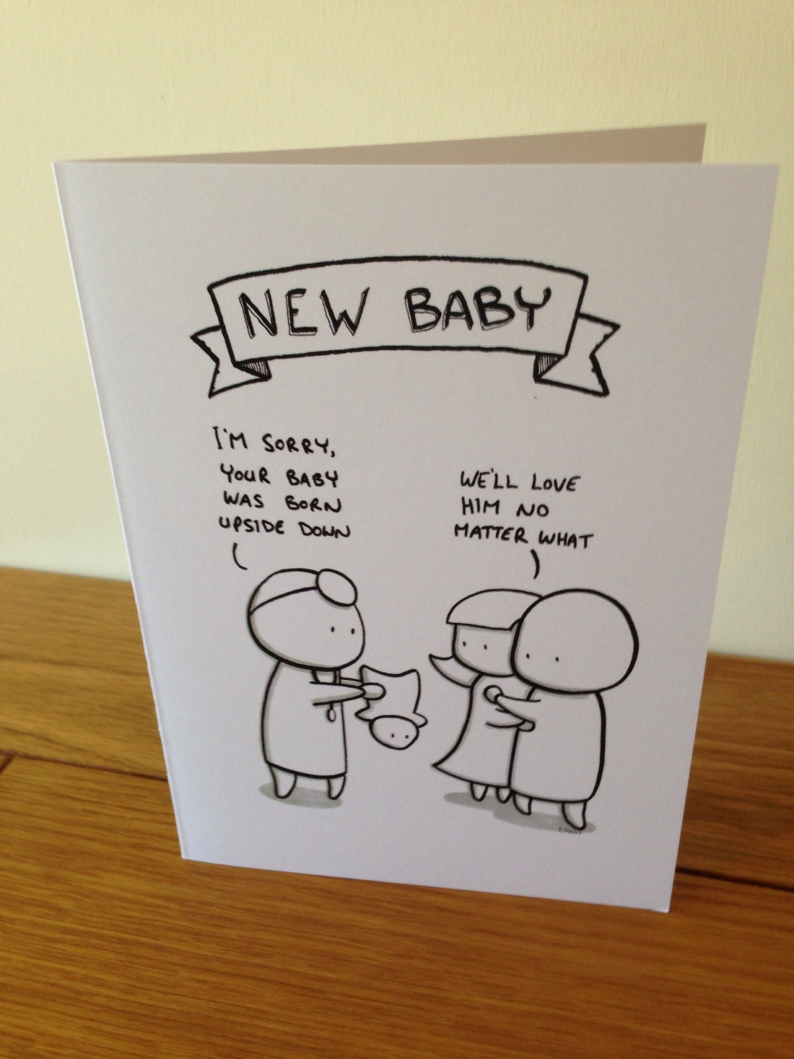 New Baby Card Upside Down Baby