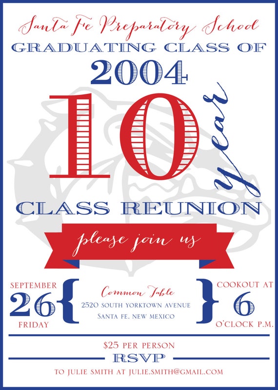 10 Year Class Reunion Invitations 4