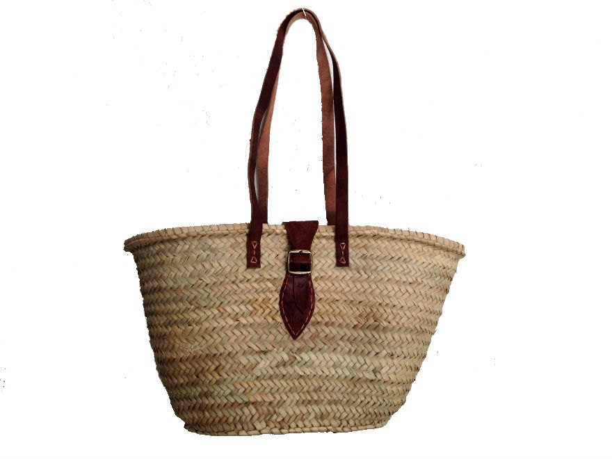 Straw bag shopping baskets Moroccan basket woven by Spiralspiral