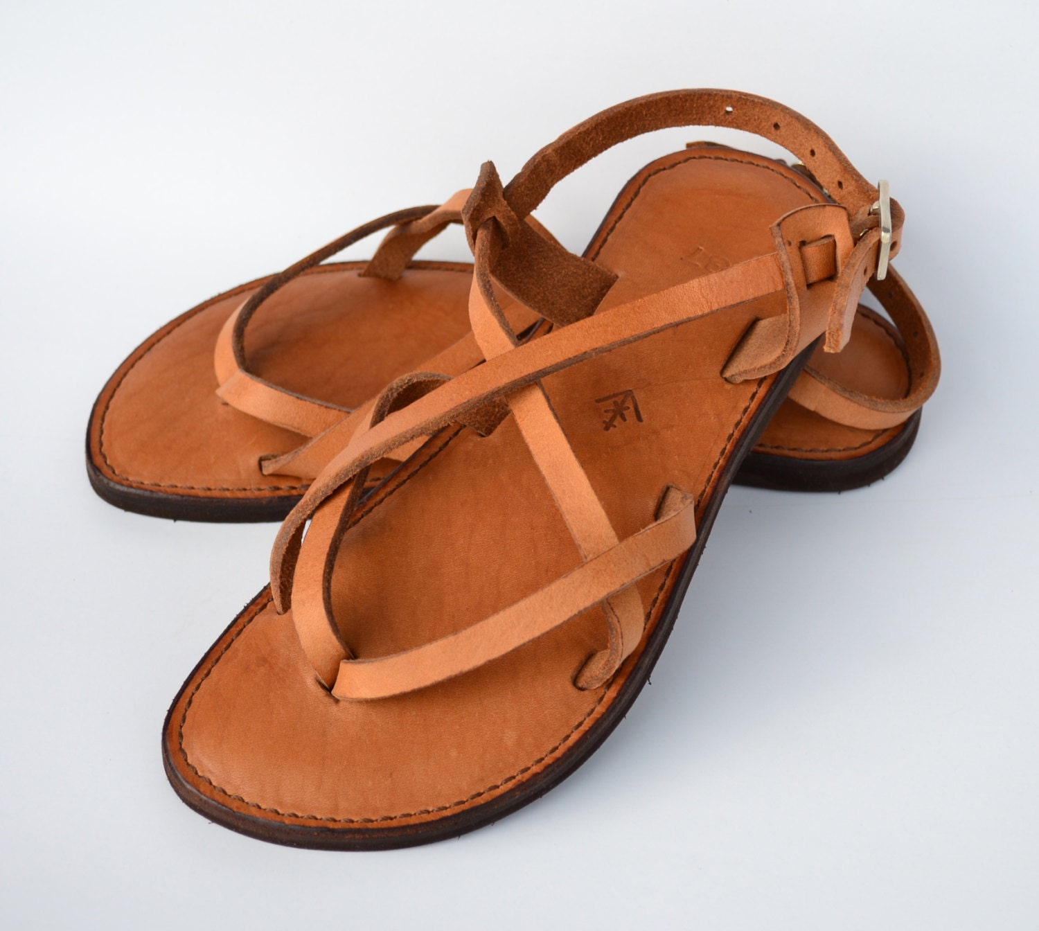 leather sandals women's sandals camel sandals brown