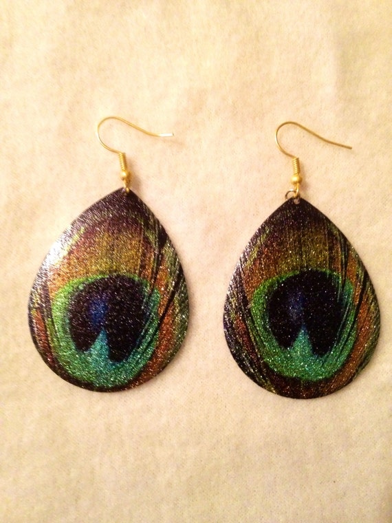 Peacock Earrings By Dooleykreations On Etsy 0871