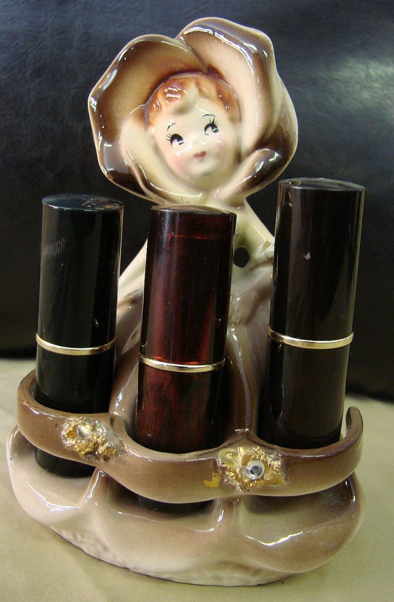 Vintage ENESCO LIPSTICK Holder Figurine Enesco e2074 Japan